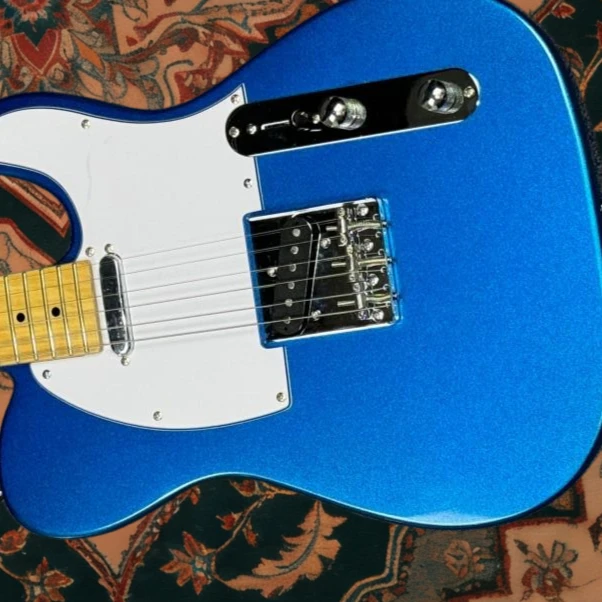 

Blue TLE Electric Guitar Free Shipping Maple Fretboard 22 Frets Blue Jazz Style Suitable for Beginners