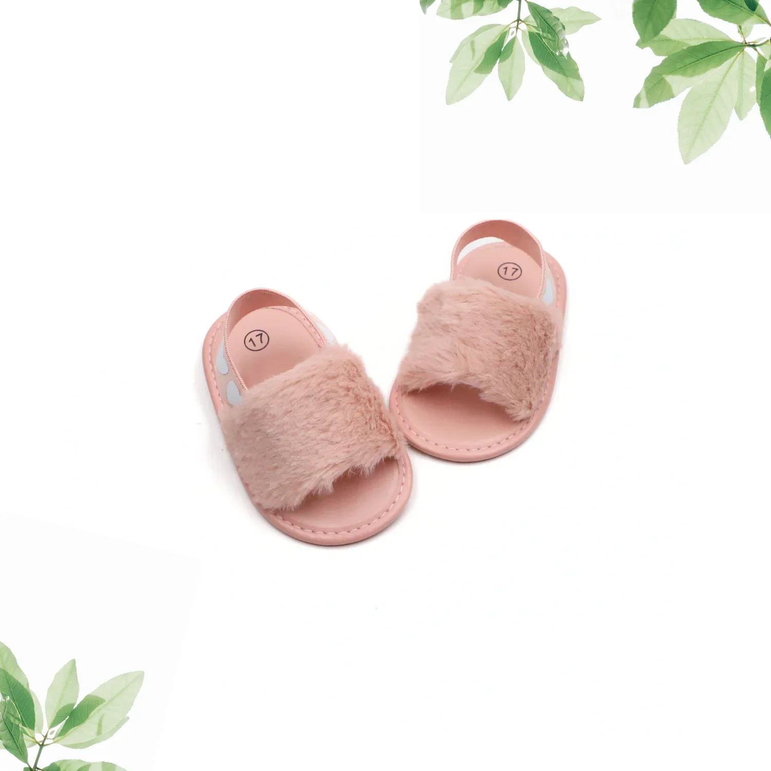 

Baby slippers, baby walking shoes, 0-6-12-18 months breathable, non slip, elastic band, girls' sandals