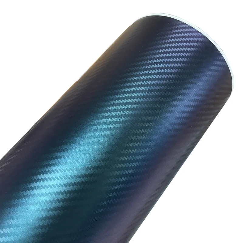 

Премиум 3D-хамелеон, виниловая пленка из углеродного волокна, рулон зеленого и фиолетового цвета, переводная наклейка на автомобиль, упаковка