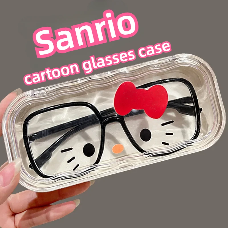 

Sanrio Hello Kitty Glasses Storage Box Anime Figures Hello Kitty Cute Cartoon Sunglasses Protective Box Birthday Gifts for Girls