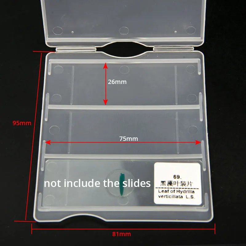 Plastic Microscope Slides Storage Case, Slides Box, Pathological Slides, 3 Grades, 10Pcs