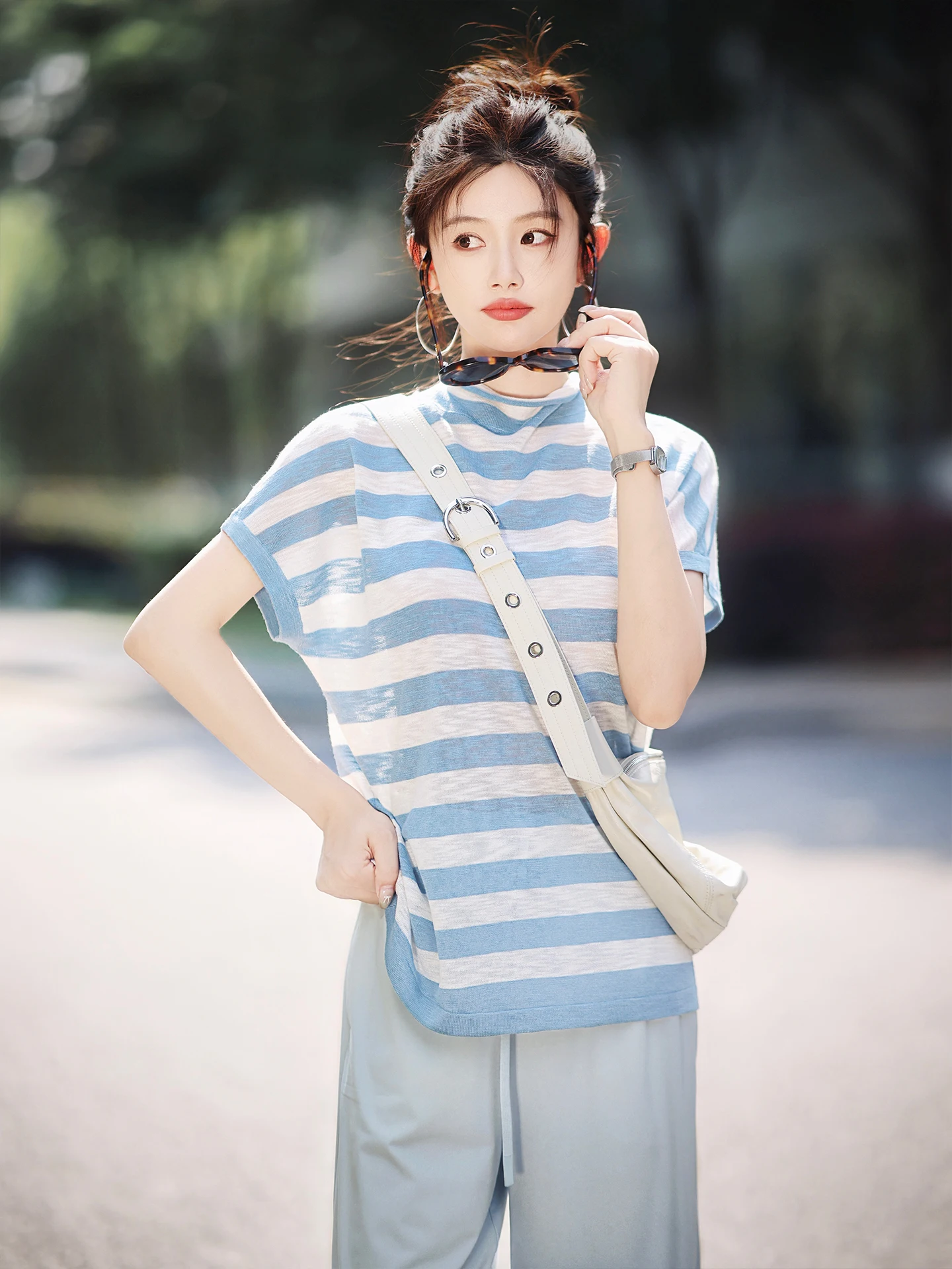 

Rachel Sweetheart Knitted Sweater Women's V-ne Tied Front Bal 2-in- Summer New Sle Commute Simple Sle Knitwear