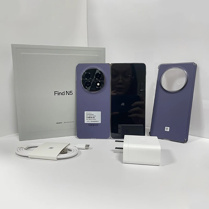 هاتف OPPO Find N5 Folding 5G الأصلي Snapdragon 8 Elite 8.12 بوصة AMOLED Google play NFC 80W SuperVOOC 5600mAh