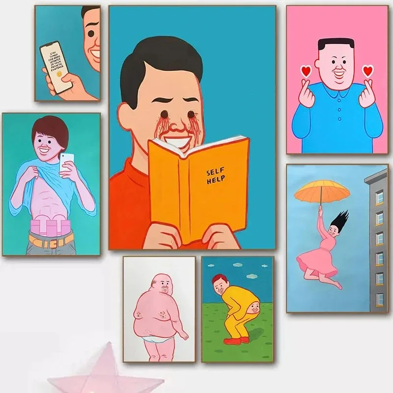 Divertido póster de Humor oscuro de España, pintura en lienzo de dibujos animados, imagen de pared de autoayuda para sala de estar, decoración del hogar