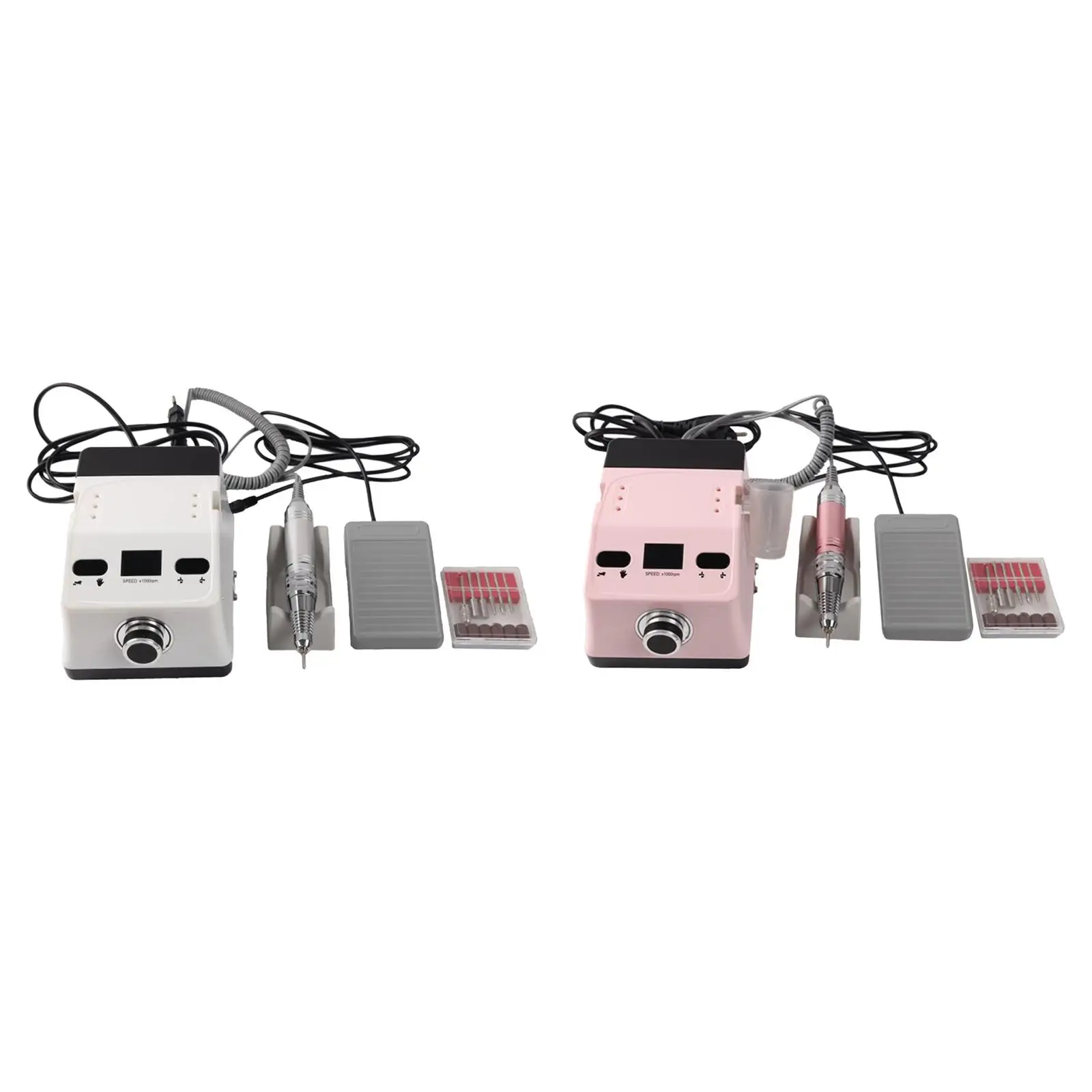 Elektryczna frezarka do paznokci do użytku domowego i salonowego, kompaktowa, cicha, narzędzie do manicure i pedicure do frezowania, rzeźbienia, ostrzenia, szlifowania i polerowania.