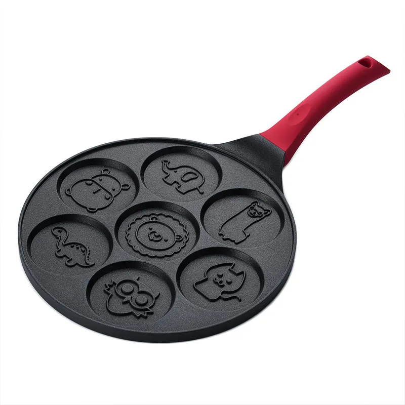 

Korean Style Outdoor Barbecue Plate Seven Hole Breakfast Flat Bottom Hole Non Stick Frying Pan Utensils Fried Egg Molds Pans