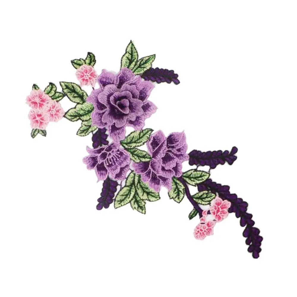 

3D Luxury Sewing Peony Flower Rose Garment Trimmings Embroidery Clothes Accessories Patch Applique