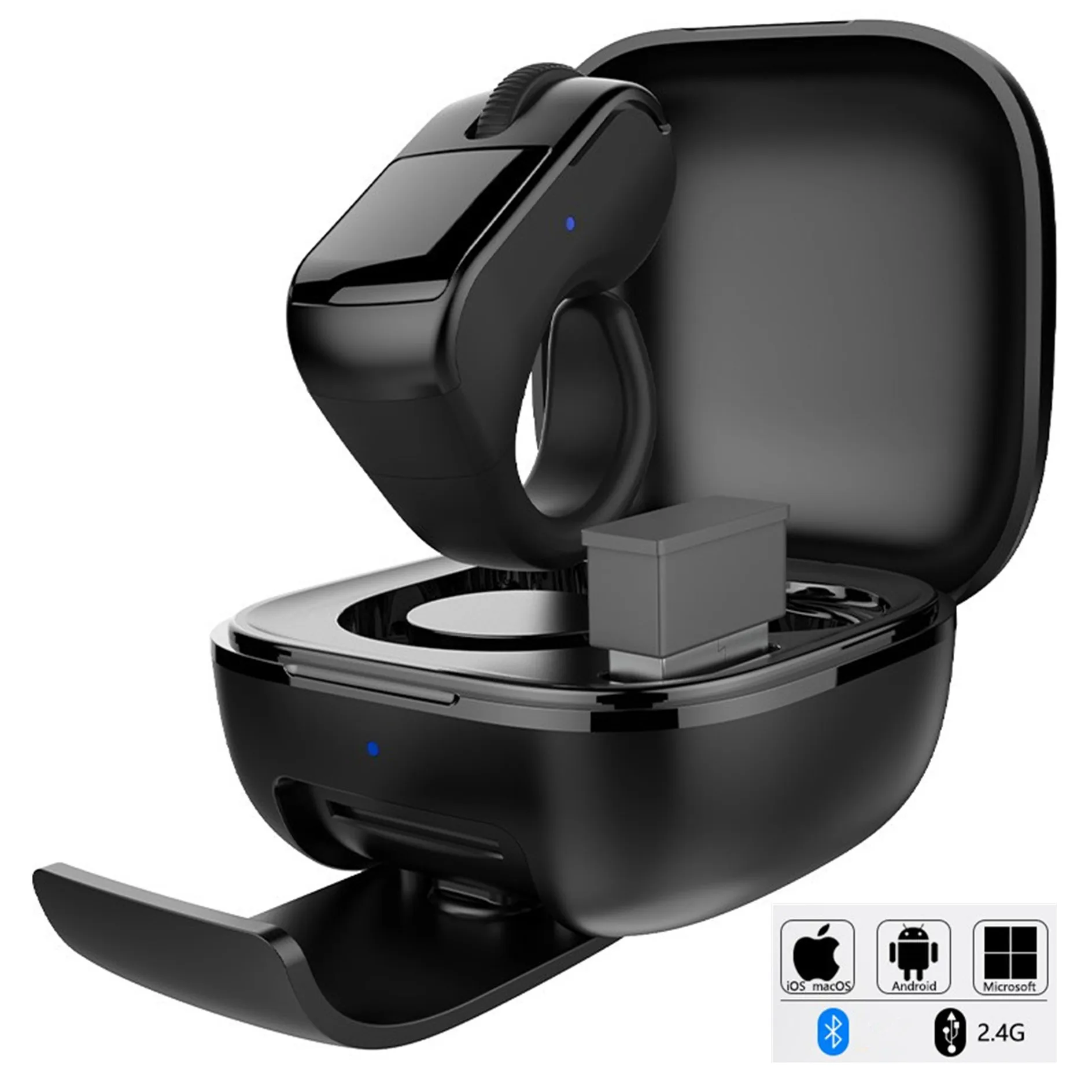 Mobile Phone Tablet Computer Laptop Bluetooth 2.4G Ring Mini Mouse Video Wireless Controller USB Charging Case Holder IOS Remote