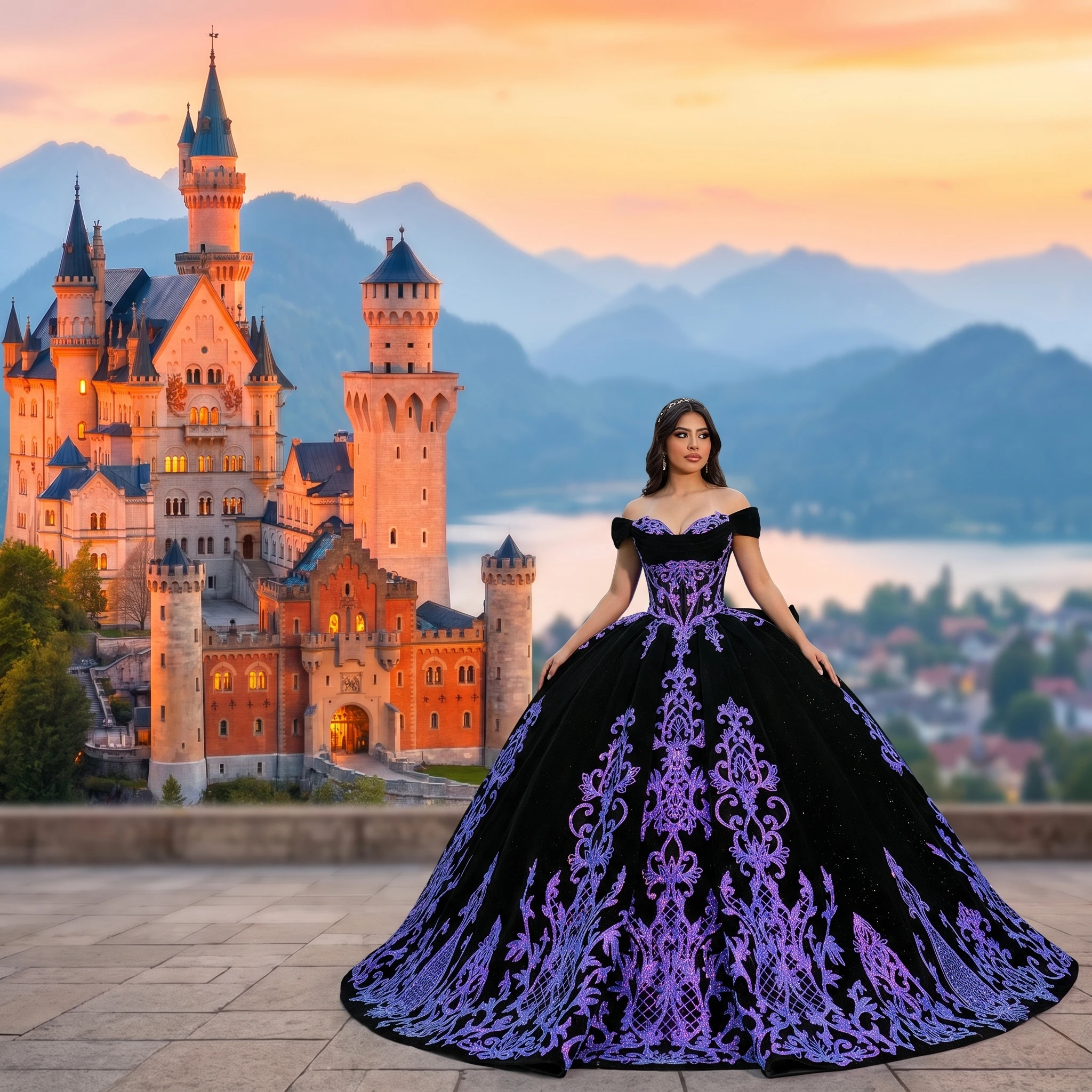 Romantic Off-shoulder Quinceanera Dress Charming Party Dress Shiny Cap Sleeves Party Gown 16 Customized vestido de 15 quinceañer