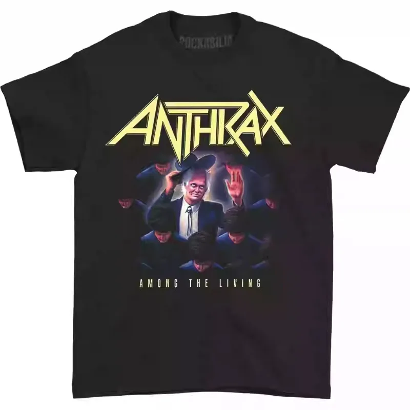 Camiseta holgada de manga corta estilo Europa y Estados Unidos Anthrax Anthrax clásico Retro americano de gran tamaño High Street