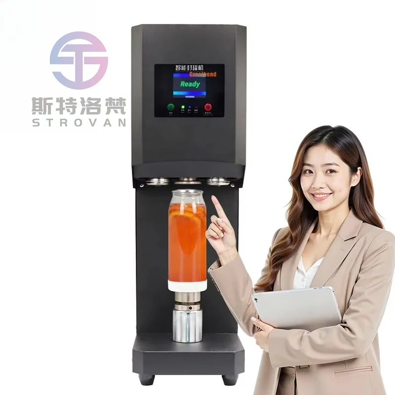 Non-rotating Automatic Portable Drink Can Seamer Bottle Bubble Tea Metal Tin Sealer Seaming Sealing Machine