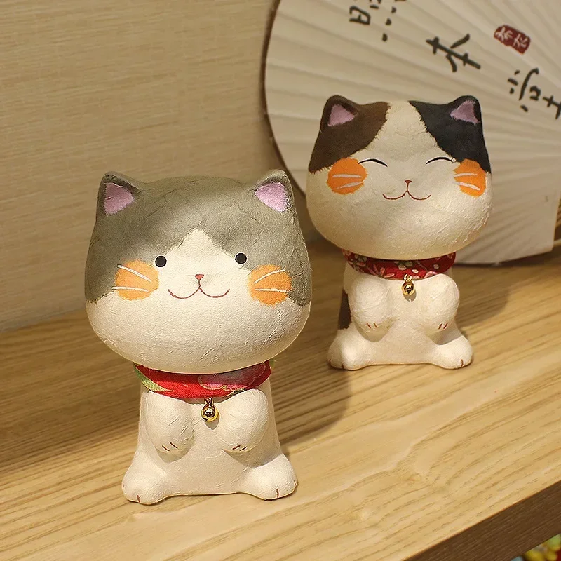 

2022 Japanese creative new lucky cat handicraft paper Japanese-style lucky desktop ceramic ornament decoration