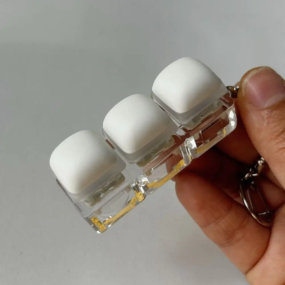 Relaxante 3/4/9 teclas Fidget llavero DIY teclado teclas botón Clicker juguete pan al vapor alivio estrés pellizco juguete adulto
