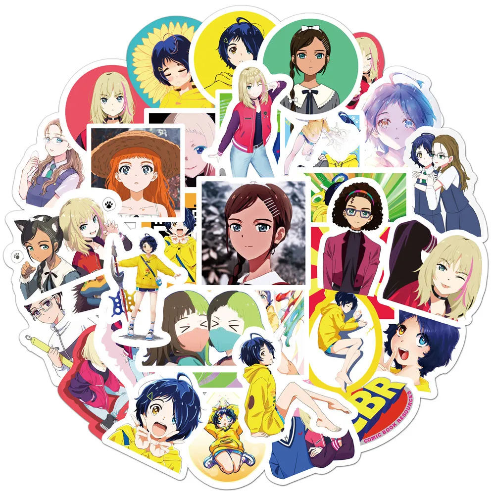 

50 шт., наклейки с граффити WONDER EGG PRIORITY, наклейки для багажа, ноутбука, автомобиля, бутылки с водой, водонепроницаемые съемные наклейки