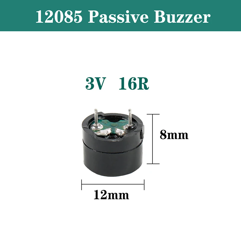 10pcs DIY อุปกรณ์เสริมอิเล็กทรอนิกส์คุณภาพสูง 12085 Passive Buzzer 16R ความต้านทาน 3V Mini Universal สําหรับ Arduino