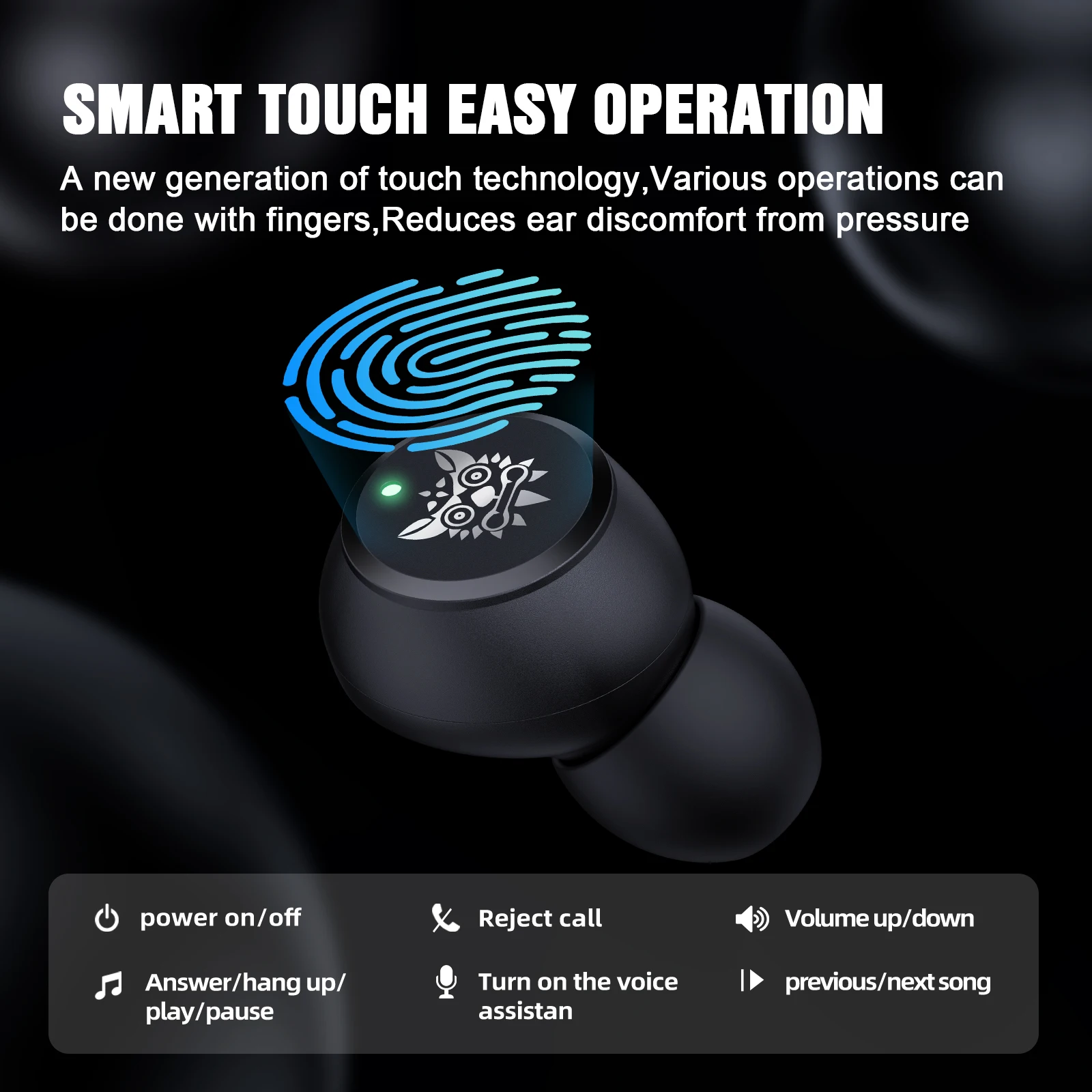 سماعة رأس لاسلكية مع تحكم باللمس ، سماعات داخل الأذن مع صندوق شحن ، سماعة رأس للألعاب ، مشغل مع ميكروفون #3