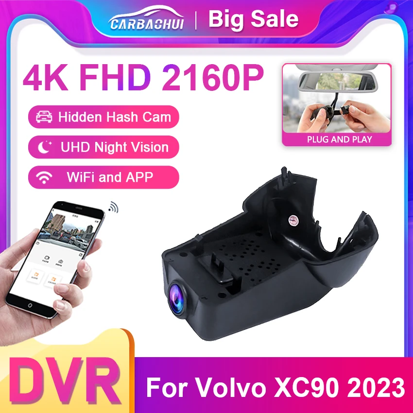 For Volvo XC90 2022 2023 2024 Built-In Memory Card Loop Video Driving Recorder Shockproof Front And Rear Cameras NEW Accessories