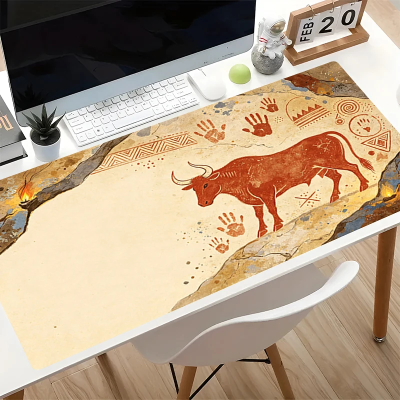 High-Quality Mousepad Big Computer Mouse pad Retro historical illustration Desk Mat Rubber Gaming pad
