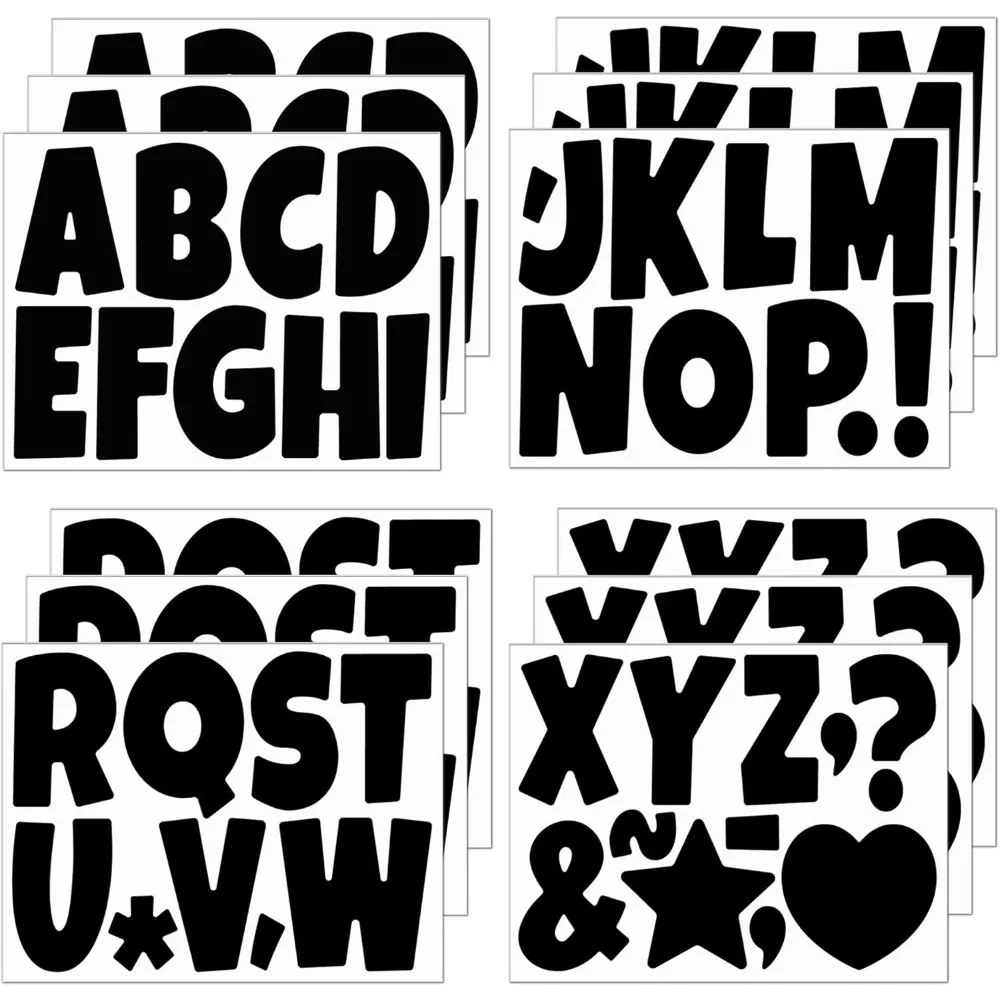 

117 Pcs Bulletin Board Letters Large Letter Stickers 4 Inch Self Adhesive Vinyl Waterproof Alphabet Stickers for Poster Board Le