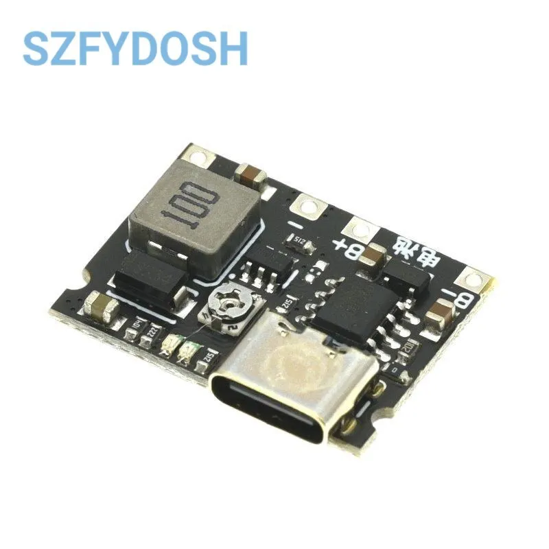 3.7V Tot 9V 5V 2a DC-DC Stapsgewijs Boostmodule 18650 Lithiumbatterij Laadbord Type-C Dc Booster Converter Module