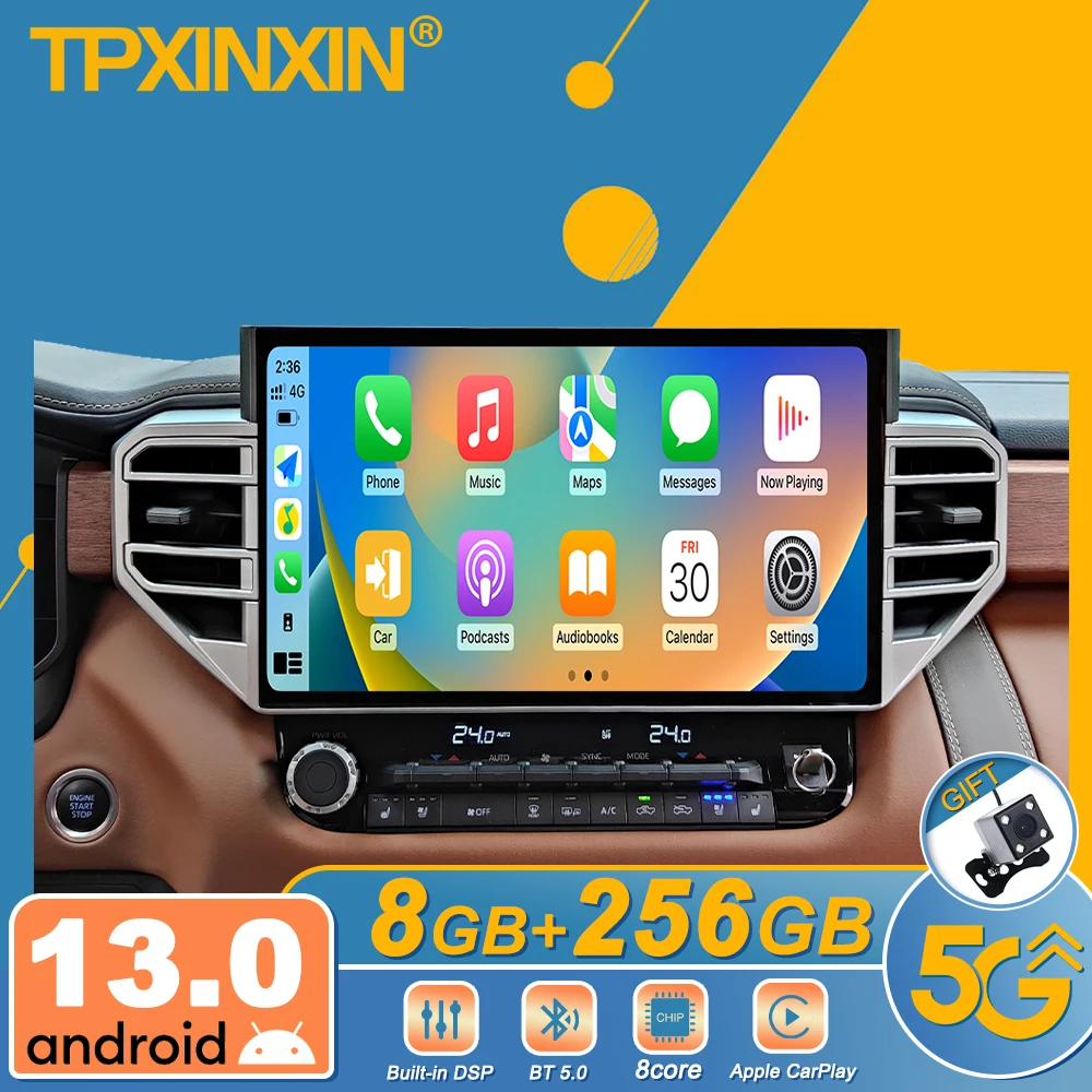 

Автомобильные аксессуары, радио для Toyota Tundra Sequoia 2020-2024, Android, GPS-навигация, мультимедийный стереоприемник, головное устройство, автономный режим