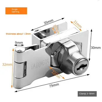 Nový zámek ze zinkové slitiny se sklem, bezpečnostní hardware, zámek na dveře skříňky, jedno/dvojité dveře, bez děrování, domácí kancelář 8 nejlepší prodej Zámky skleněných dveří bez vrtání - №8