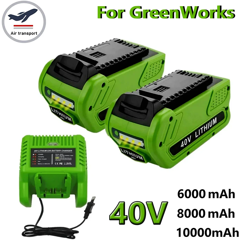 

For GreenWorks 40V G-MAX 29252 20202 22262 27062 21242 Replacement of Electric Tools 40V 6000-10000mAh Lithium ion Battery 29472