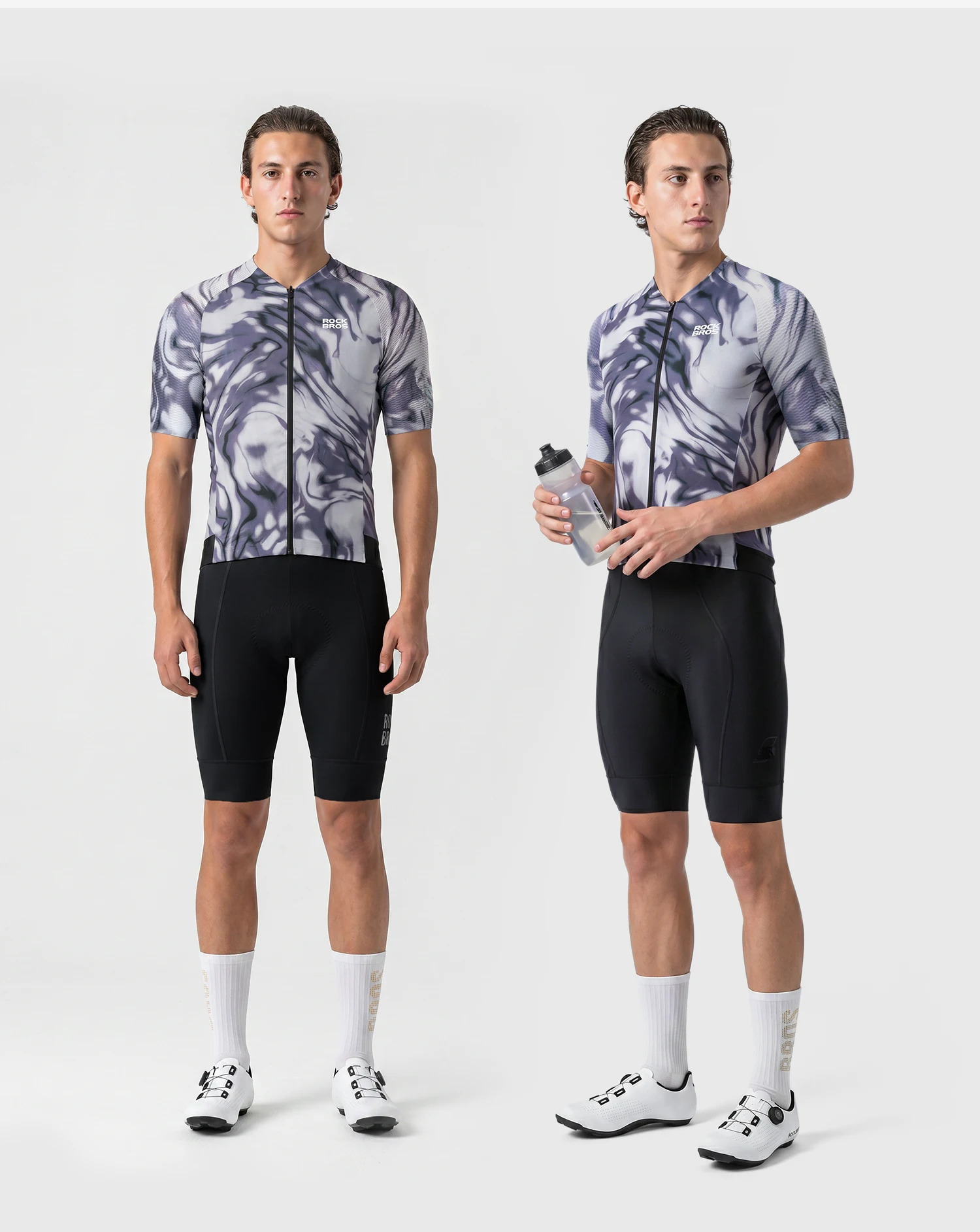 ROCKBROS Sommer-Radtrikot Leichtes Hochelastisches Oberteil Atmungsaktives Schnelltrocknendes Kurzarm-Trikot Herren-Radsportbekleidung – Detail 20