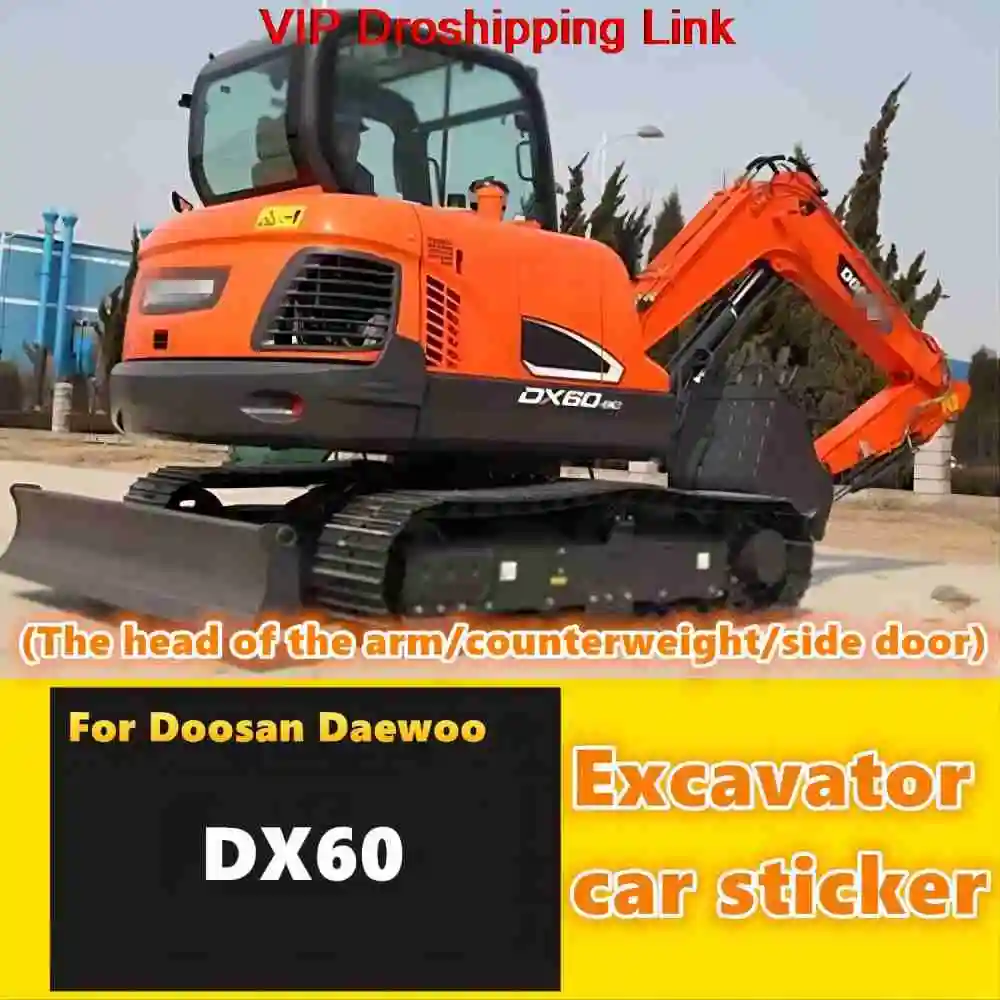 

XOJOX For excavator parts Doosan Daewoo DX60 new and old logo counterweight whole car sticker car standard color bar high qua