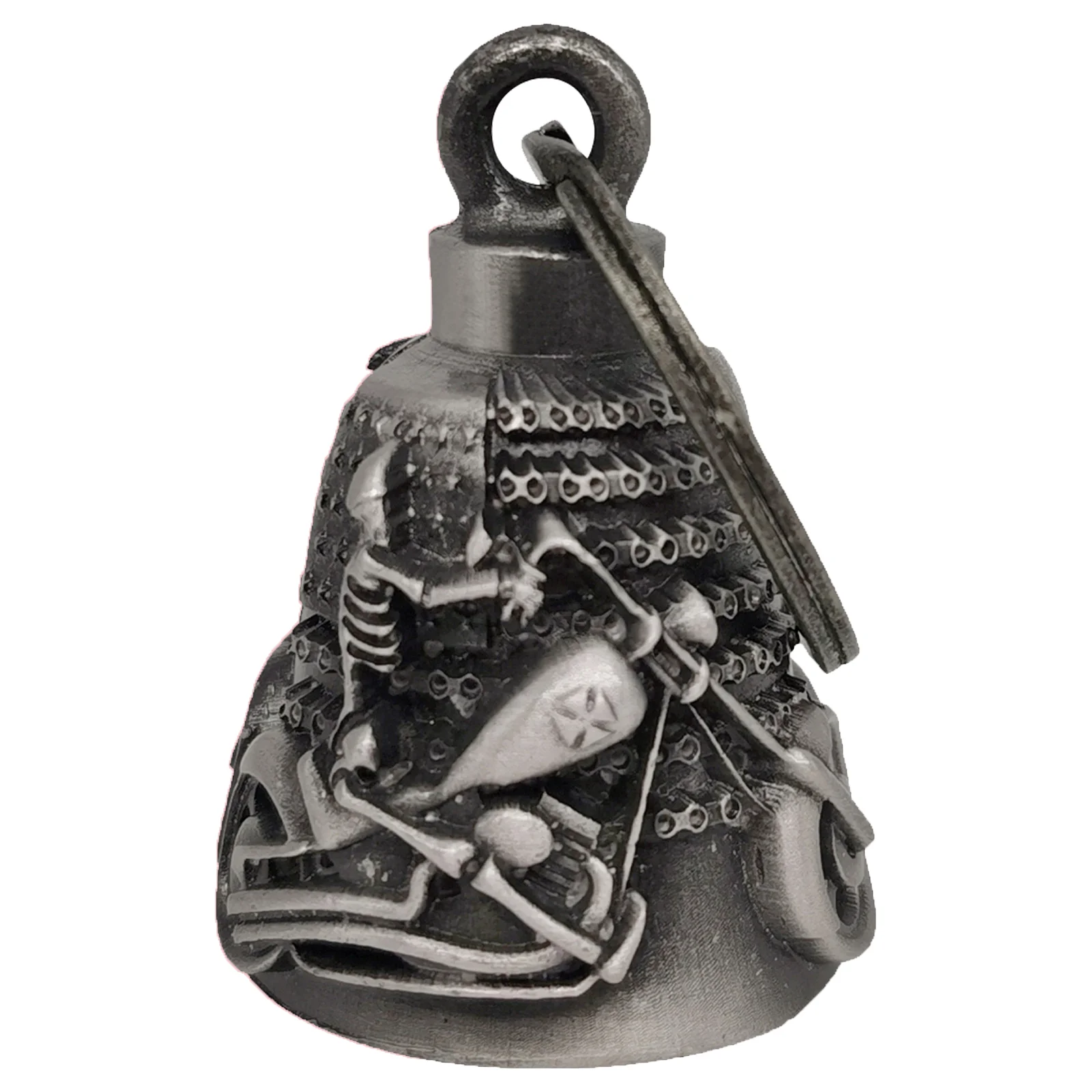 

3D Skeleton Riding Motorcycle Bell Guardian Angel Drive Away Gremlin, Biker Bell for Men Women Rider Riding, Good Luck Gift