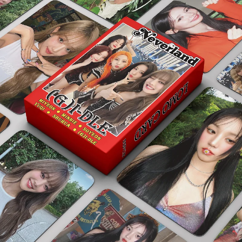 

55Pcs/Set Kpop Idol (G)I-DLE Lomo Card YuQi Photocards GIDLE MiYeon Minnie ShuHua HD Printd Postcards Fans Gift