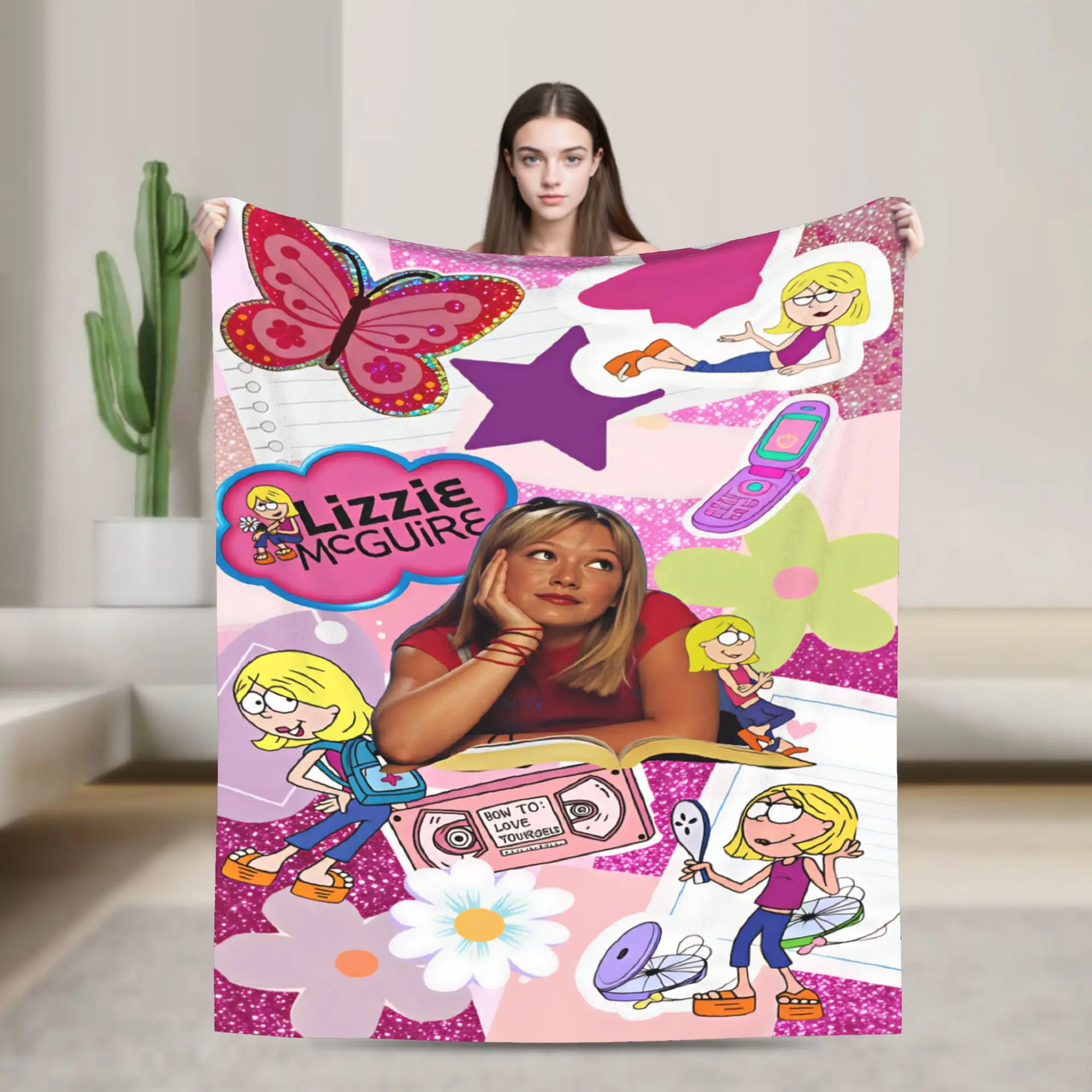 Lizzies Cartoon McGuires Blanket  Camping Flannel Bedding Throws For Home Decor Super Soft Custom DIY Quality Bedspread Gift