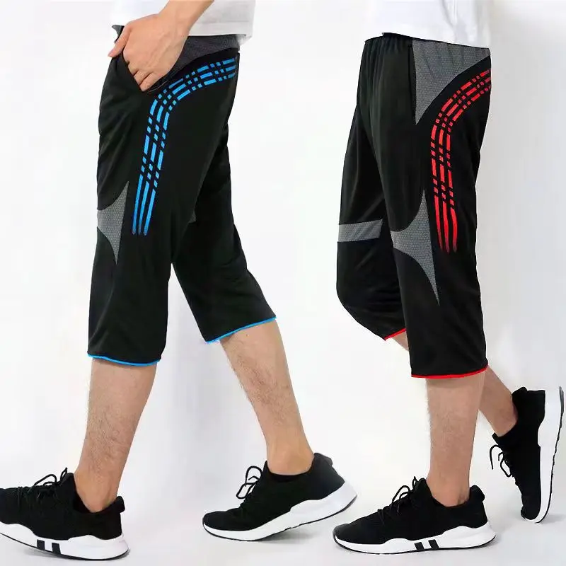 

Men Football Soccer Training 3/4 Sport Pants Elasticity Legging Running Pants Athletic Jogging Gym Trousers