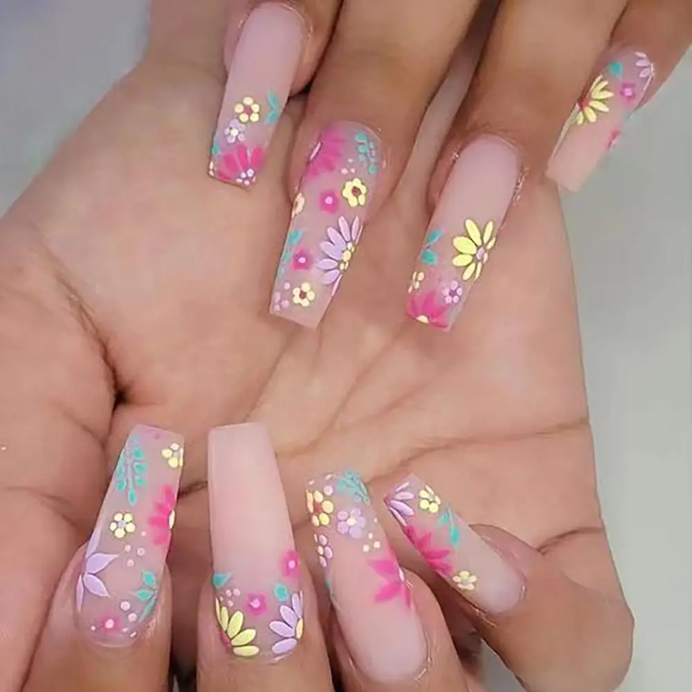 3d flores coloridas flores de cerejeira rosa margarida decalques de unhas 20/30/60/70/90 pçs bonito coração adesivo de unhas decoração de manicure 5.5*6cm