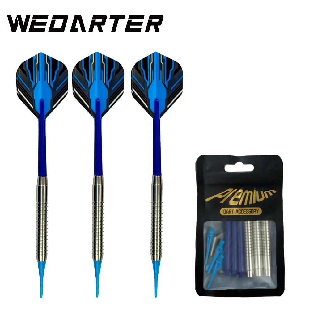Conjunto Profissional de Dardos de Ponta Macia WEDARTER 18g, Aço Inoxidável, Adequado para Dardos Eletrônicos, Acessórios para Dardos