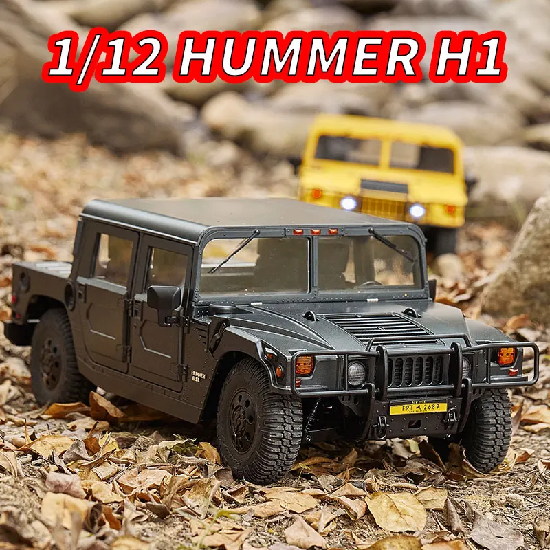 RC Car 1/12 HUMMER H1 Climber Remote Control Electric Hardcore Dirt Bike Differential Lock Door and Bridge Dual Speed Adult Gift