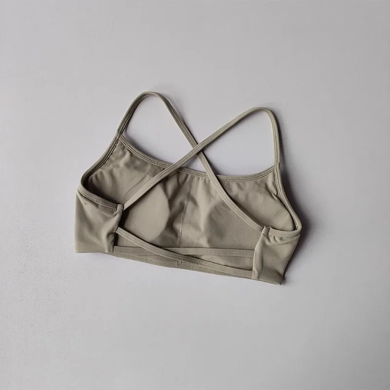 Damen Fitness-BH in Uni-Farbe, Weicher Rückenfreier Push-Up Gym-BH, Sport-Top mit Brustpolster, Yoga-BH, Sport-Crop-Top – Detail 9