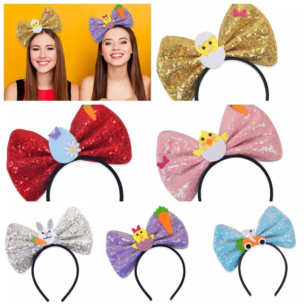 Performance Props Felt Easter Day Hair Hoop Plastic Sequins Easter Egg Hairband Sparkling Egg Festival Hair Accessories Friends