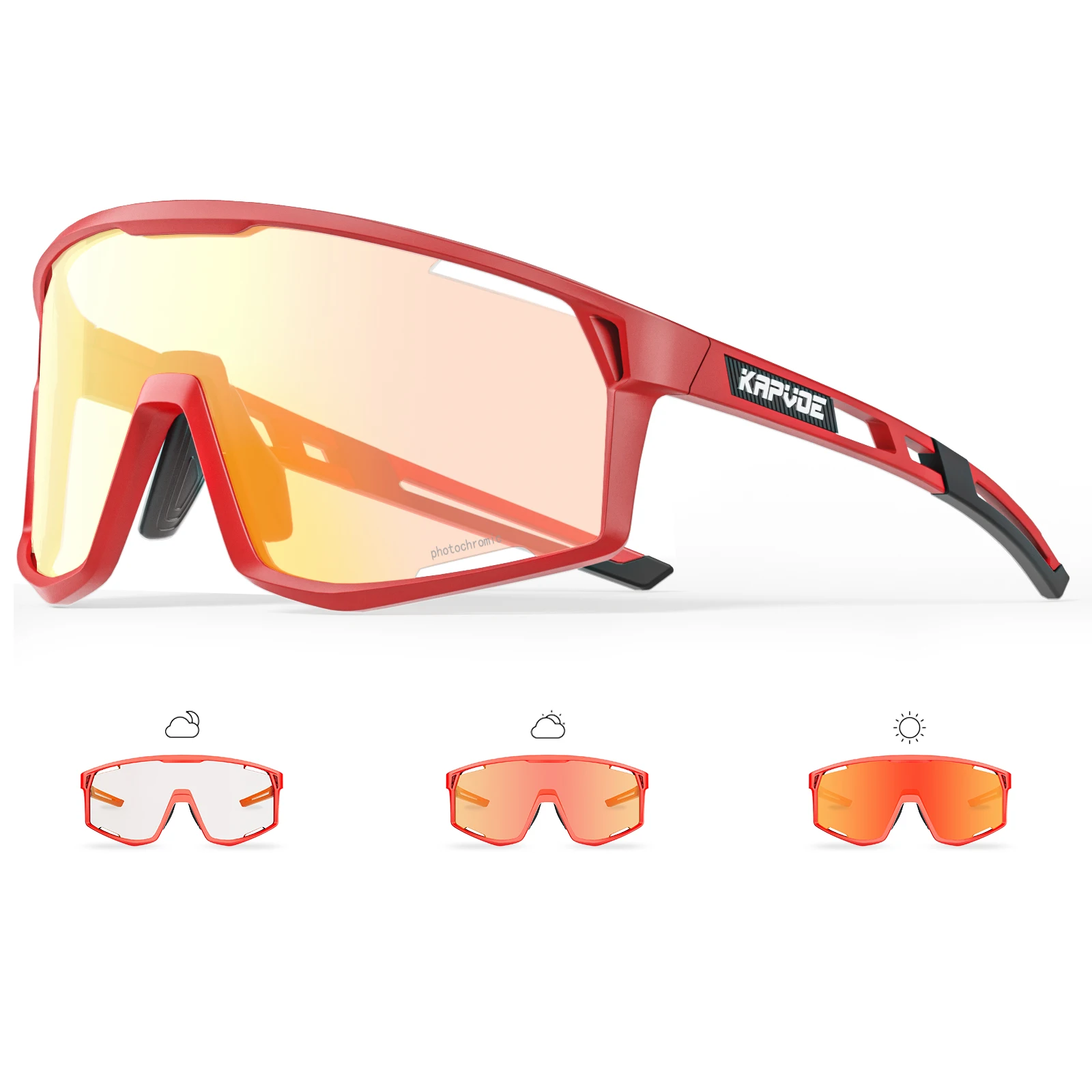 Kapvoe Nieuwe Outdoor Meekleurende Fietsen Zonnebril Mannen Vrouwen MTB Bril UV400 Fiets Brillen Sport Wandelen Racefiets Bril - afbeelding 1
