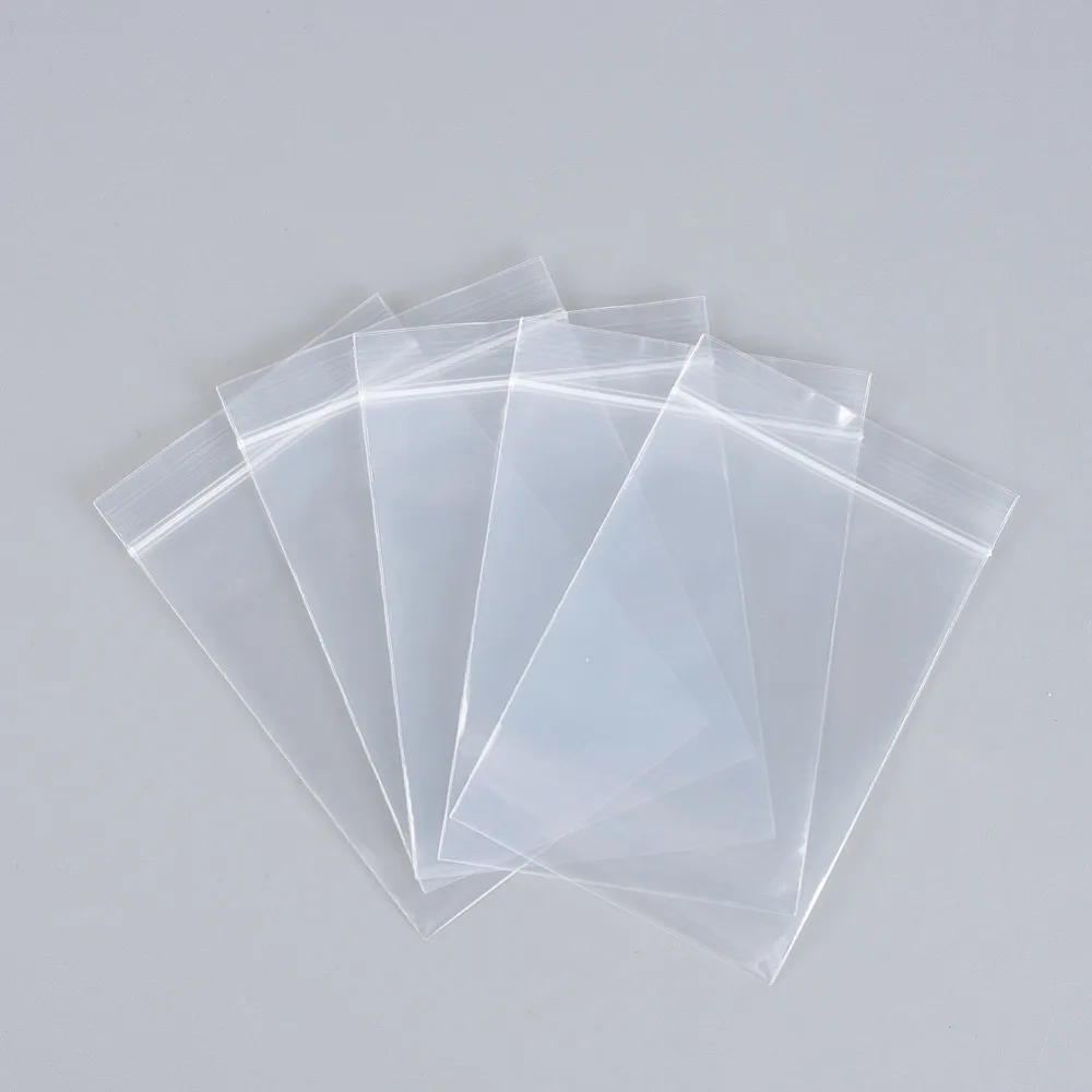

1group Polyethylene Zip Lock Bags Resealable Packaging Bags Top Seal Self Seal bag Rectangle Clear 17x12cm Unilateral