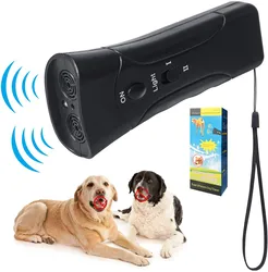 Duplo Ultrasonic Anti Barking Pet Dog Repeller, Stop Bark Training Device, alta potência repelentes sem bateria