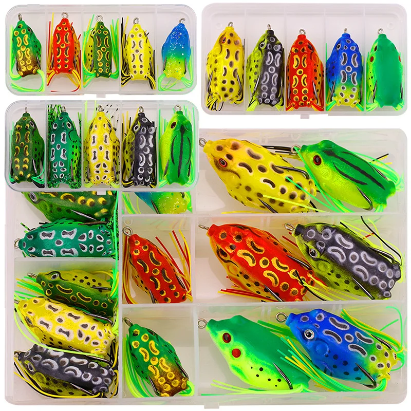 

Fishing Lures Set with Frog Baits Kit for Aggressive Fishes Frog Lure Top Water Bait Fishing Equipment Tackle