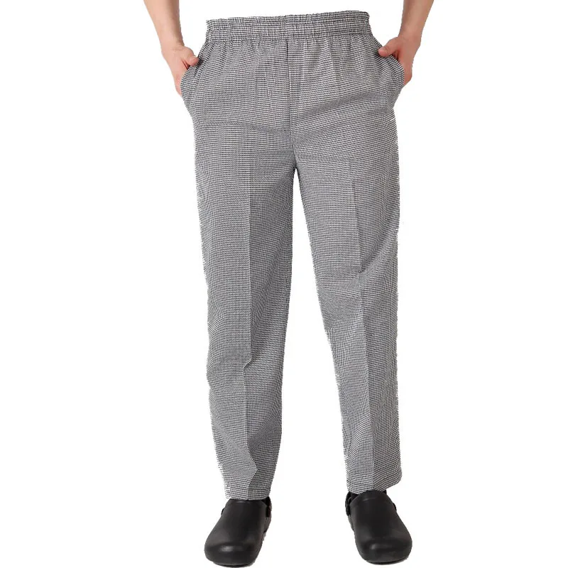 Striped Chef Work Pants Elastic Waist Zebra Pants Restaurant Canteen Kitchen Uniform Pants