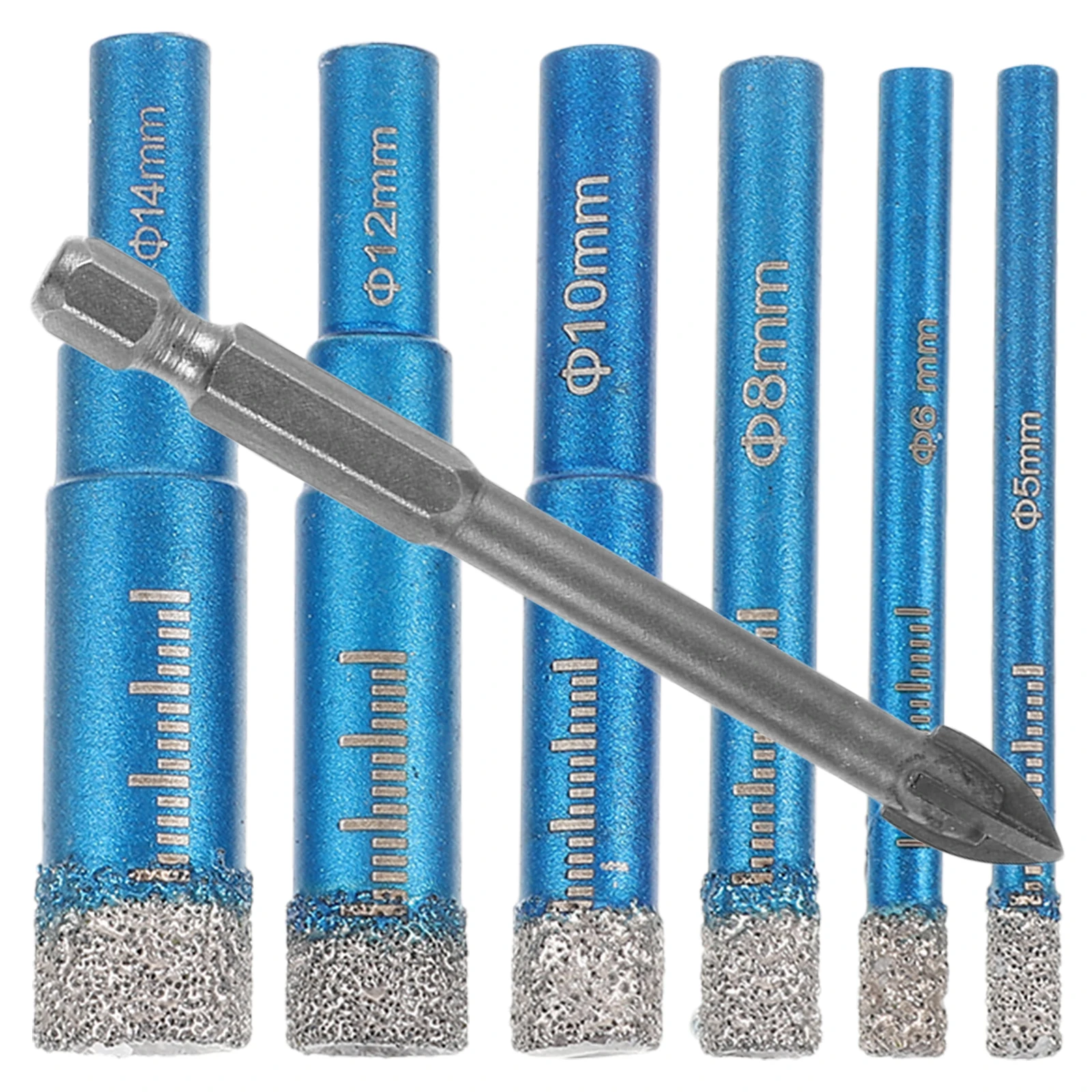 

Diamond Drill Bits Handle Professional Tile Drilling Tools Steel Hole Punch Set for Tiles Marble Glass Porcelain