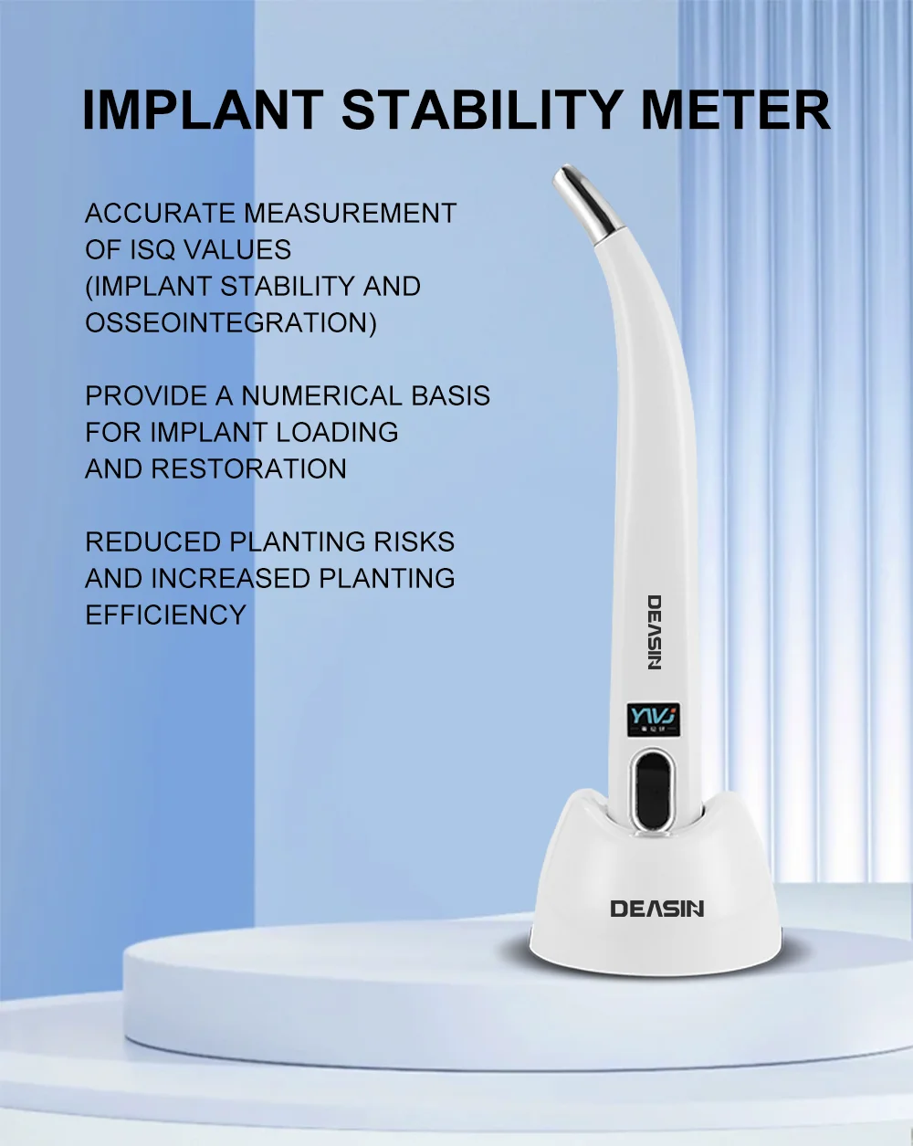 DEASIN Dental ISQ Implant Stabilization Device Resonant Frequency for Measuring Dental and Craniofacial Implant Stabilization