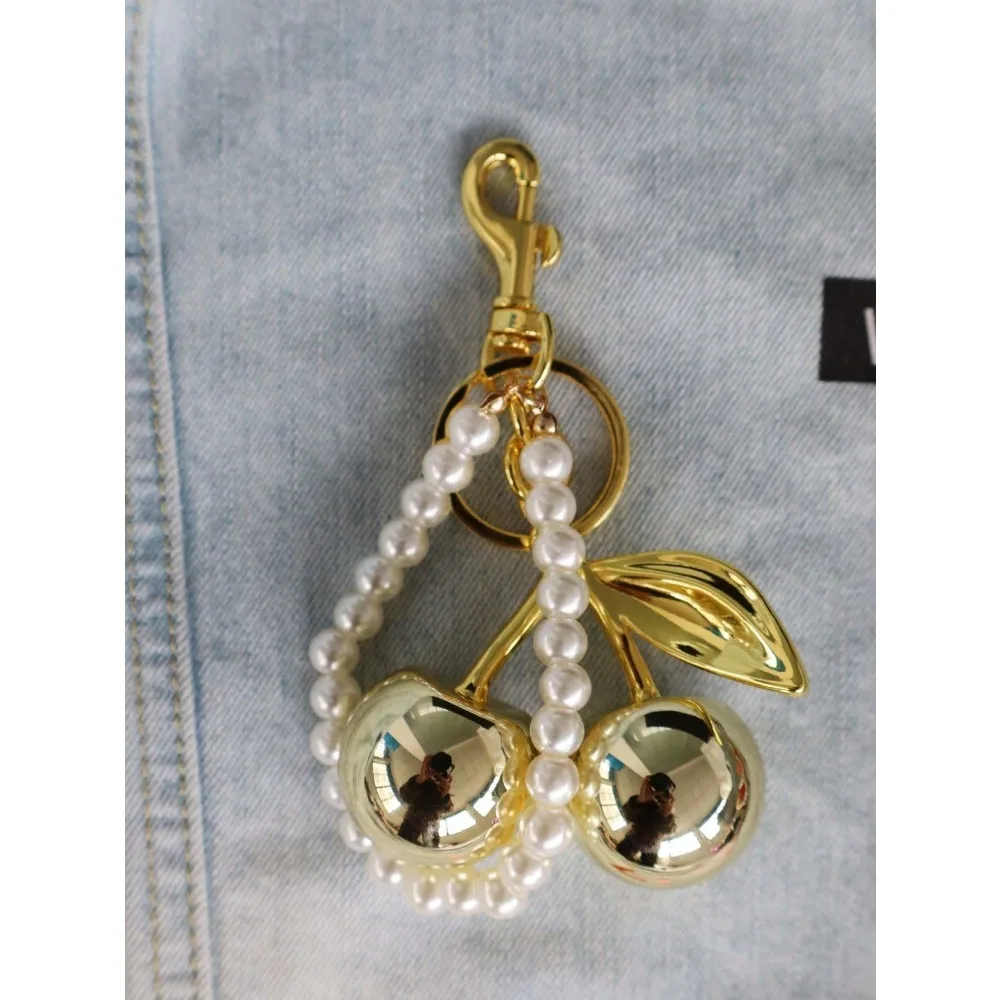 Mode Köstliche Rote Kirsche Schlüsselbund Sommer Früchte Kirschen Anhänger Schlüsselring Für Frauen Männer Schmuck Tasche Schlüssel Zubehör Geschenk