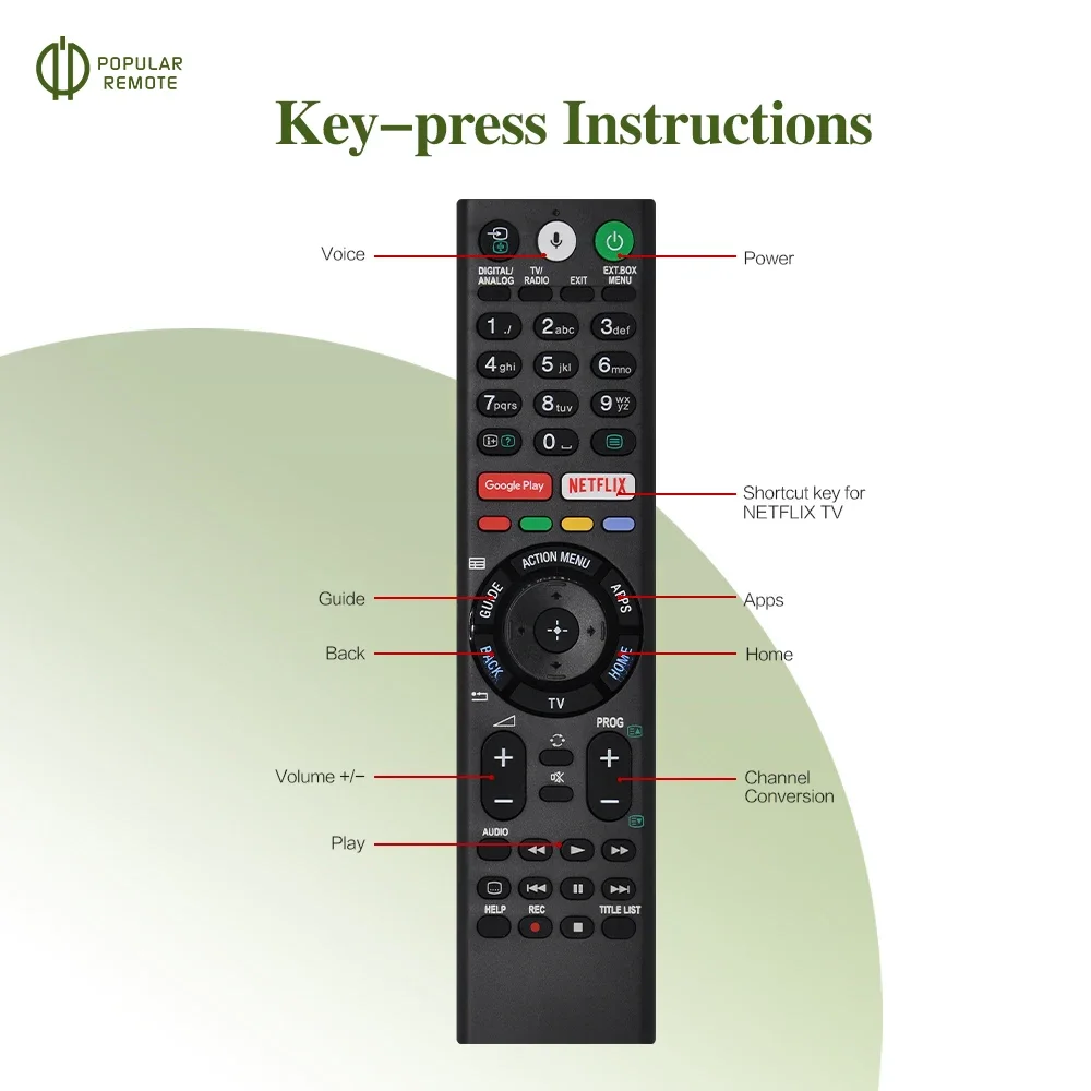 RMF-TX310E zastąpić zdalne sterowanie głosowe RMF-TX300E nadające się do Sony Smart TV 4K 149331811 XBR-55X850S XBR-55X930D na rynek Euro