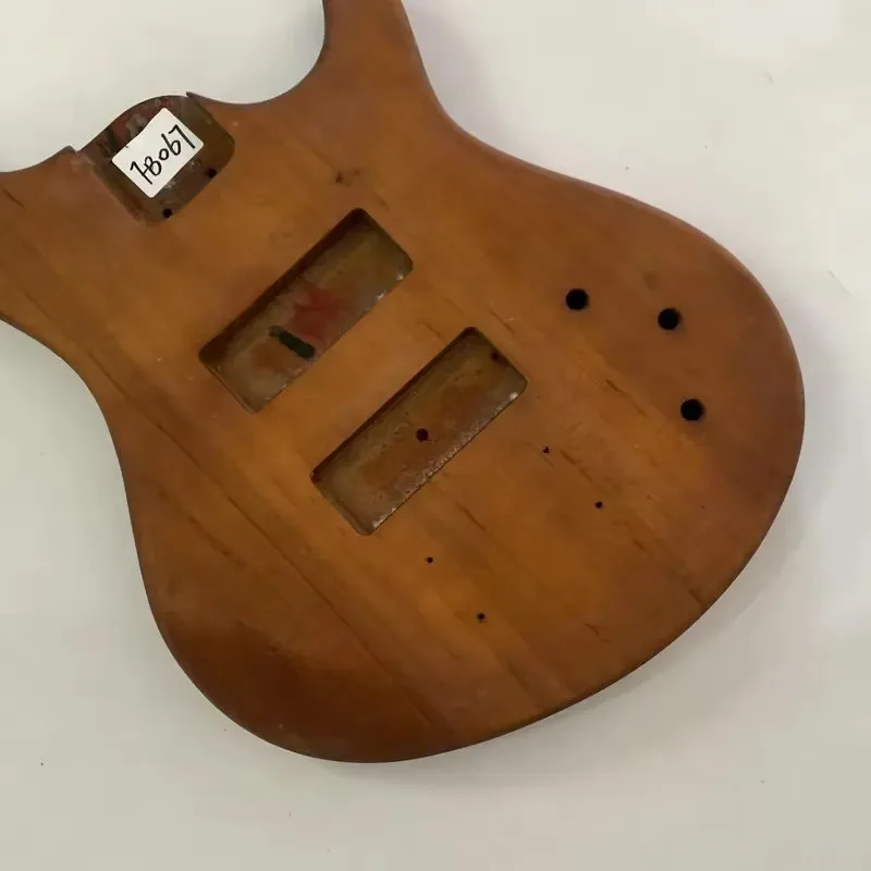 FB067 Jazz Bass 4 or 5 String Version Electric Bass Body Unfinished in Solid Wood with Damages  for Replace Right Hand DIY Parts view 3