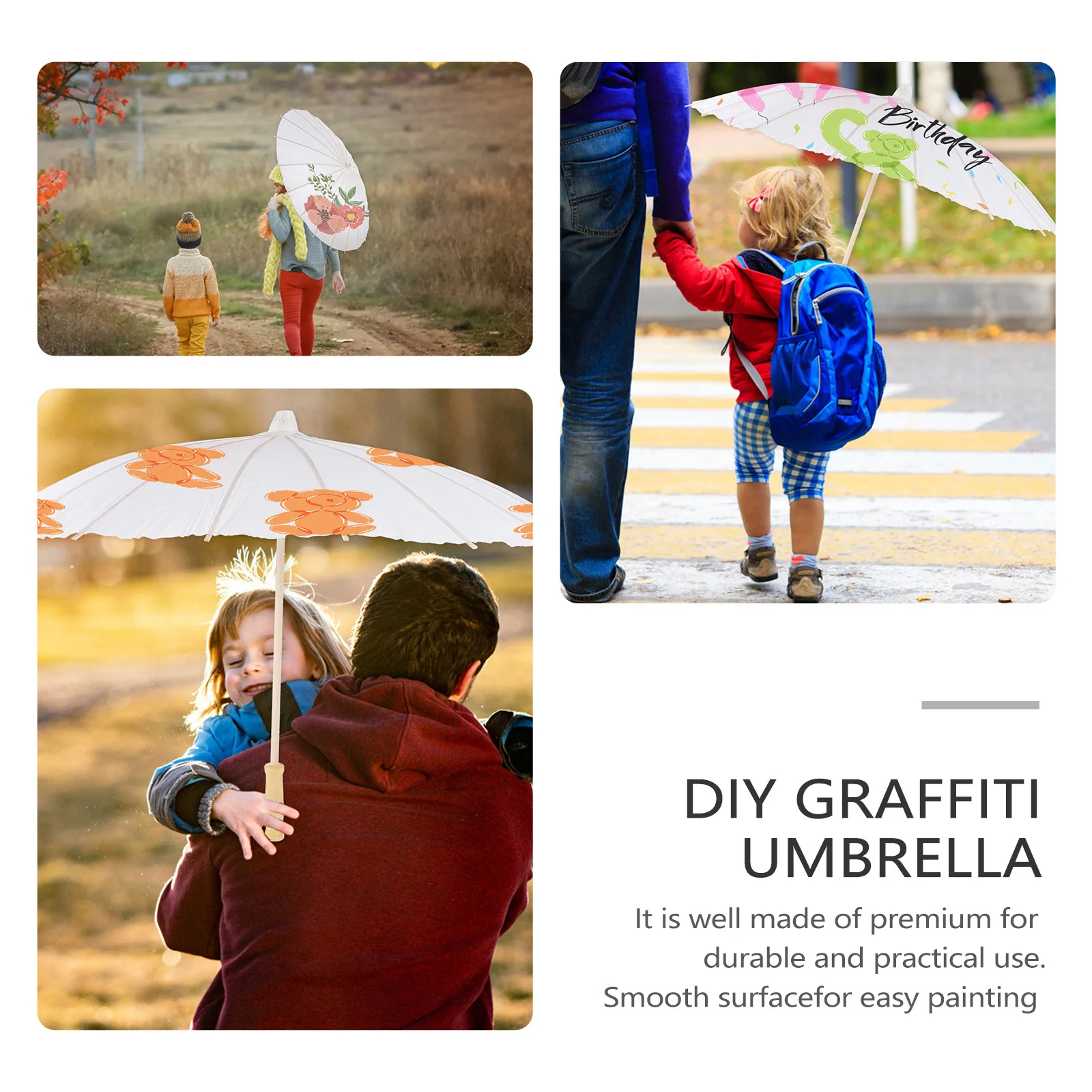 

DIY Oil-Paper Umbrella for Hand-Painted Blank Craft Durable Easy to Paint and Stain Creative Gift DIY Graffiti Umbrella