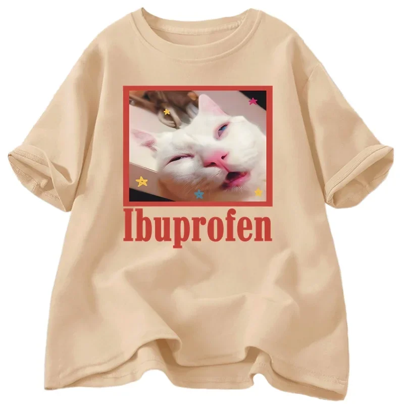 

I Buprofen Cat Meme T-shirt Funny Graphic T Shirts Cute Cat Lover Short Sleeve T Shirt Casual T Shirts Unisex Tshirt Tee Summer